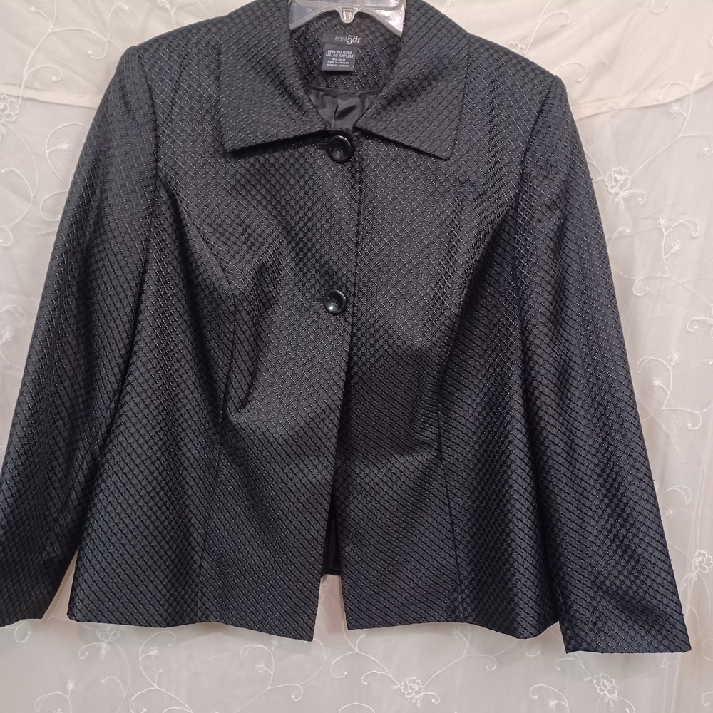 East 5th Black Textured Blazer